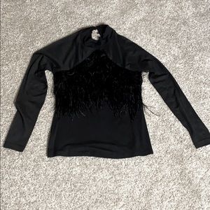 Black long sleeve sheer